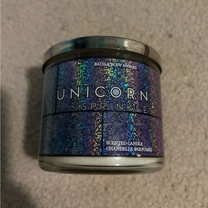 USED Bath and Body Works Unicorn Sprinkles 3-Wick Candle